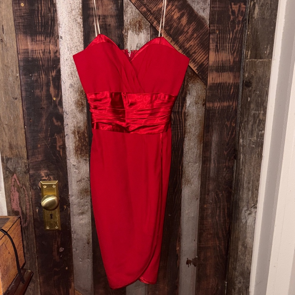 Saks Fifth Avenue Vibrant Red Strapless Dress